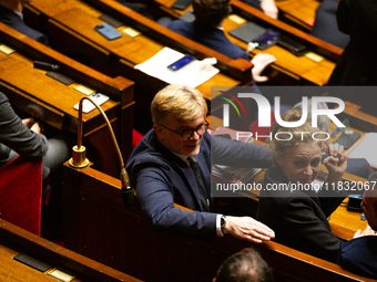 Marc Fesneau, President of the Les Democrates group, is seen during the questions to the government session at the National Assembly in Pari...