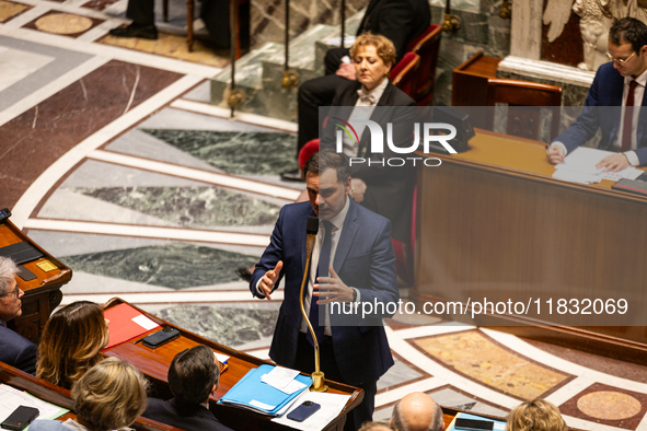 Laurent Saint-Martin, Minister attached to the Prime Minister, responsible for the Budget and Public Accounts, speaks during the questions t...