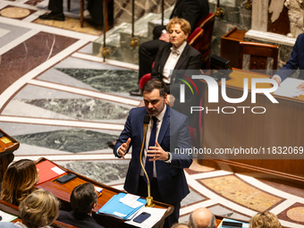 Laurent Saint-Martin, Minister attached to the Prime Minister, responsible for the Budget and Public Accounts, speaks during the questions t...