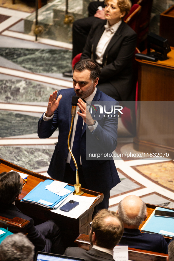 Laurent Saint-Martin, Minister attached to the Prime Minister, responsible for the Budget and Public Accounts, speaks during the questions t...