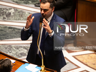 Laurent Saint-Martin, Minister attached to the Prime Minister, responsible for the Budget and Public Accounts, speaks during the questions t...