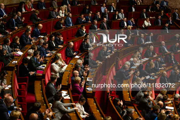 A general view of the National Assembly during the session of questions to the government in Paris, France, on March 12, 2024. 