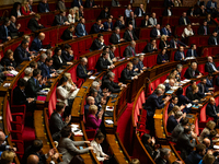 A general view of the National Assembly during the session of questions to the government in Paris, France, on March 12, 2024. (