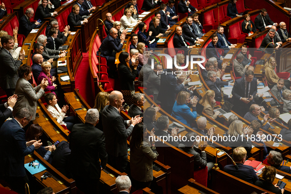 A general view of the National Assembly during the session of questions to the government in Paris, France, on March 12, 2024. 