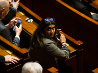 Prisca Thevenot, deputy of the Ensemble pour la Republique group, is seen during the session of questions to the government at the National...