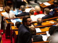 Philippe Brun, deputy of the Socialistes et Apparentes group, is seen during the session of questions to the government at the National Asse...