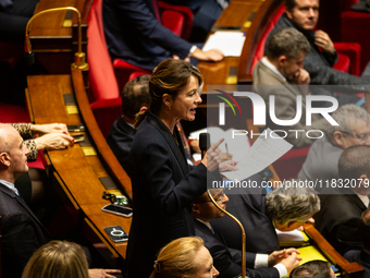 Emilie Bonnivard, deputy of the Droite Republicaine group, speaks during the session of questions to the government at the National Assembly...