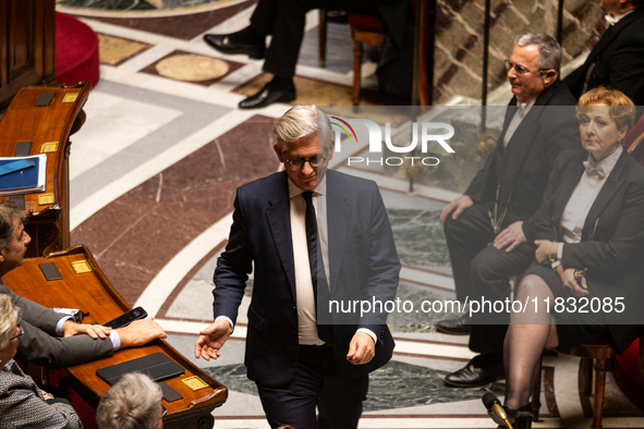 Frederic Valletoux, deputy of the Horizons et Independants group, is seen during the questions to the government session at the National Ass...