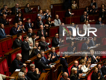 MP deputies of the Rassemblement National group are seen during the questions to the government session at the National Assembly in Paris, F...