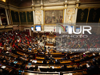 A general view of the National Assembly during the session of questions to the government in Paris, France, on March 12, 2024. (