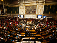 A general view of the National Assembly during the session of questions to the government in Paris, France, on March 12, 2024. (