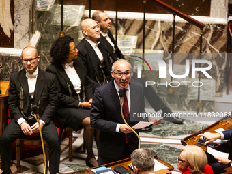 Paul Christophe, French Minister for Solidarity, Autonomy, and Gender Equality, speaks during the questions to the government session at the...