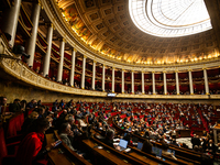 A general view of the National Assembly during the session of questions to the government in Paris, France, on March 12, 2024. (