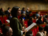 Marianni Maximi, deputy of the La France Insoumise group, speaks during the session of questions to the government at the National Assembly...