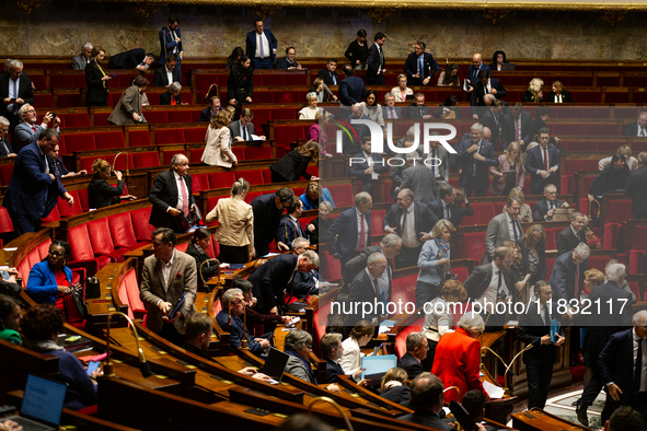 A general view of the National Assembly during the session of questions to the government in Paris, France, on March 12, 2024. 