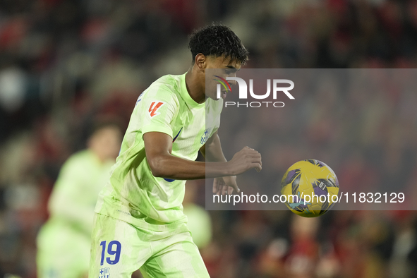 Lamine Yamal right winger of Barcelona and Spain during the La Liga match between RCD Mallorca and FC Barcelona at Estadi de Son Moix on Dec...