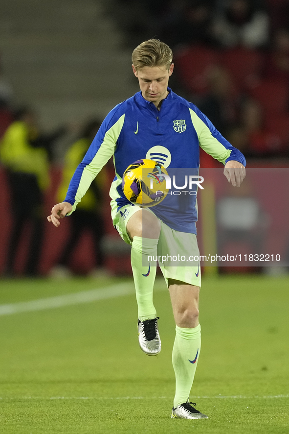 Frenkie de Jong central midfield of Barcelona and Netherlands during the warm-up before the La Liga match between RCD Mallorca and FC Barcel...