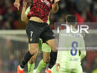 Vedat Muriqi centre-forward of Mallorca and Kosovo during the La Liga match between RCD Mallorca and FC Barcelona at Estadi de Son Moix on D...