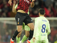 Vedat Muriqi centre-forward of Mallorca and Kosovo during the La Liga match between RCD Mallorca and FC Barcelona at Estadi de Son Moix on D...