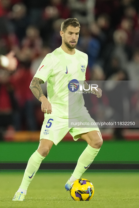 Inigo Martinez centre-back of Barcelona and Spain during the La Liga match between RCD Mallorca and FC Barcelona at Estadi de Son Moix on De...