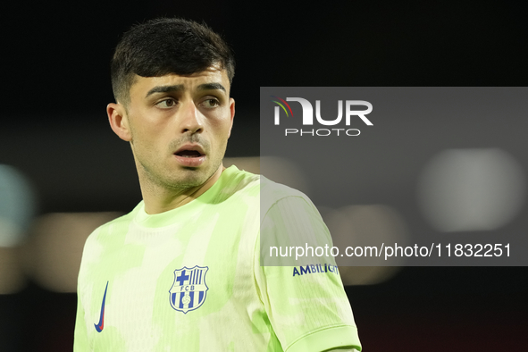 Pedri central midfield of Barcelona and Spain during the La Liga match between RCD Mallorca and FC Barcelona at Estadi de Son Moix on Decemb...