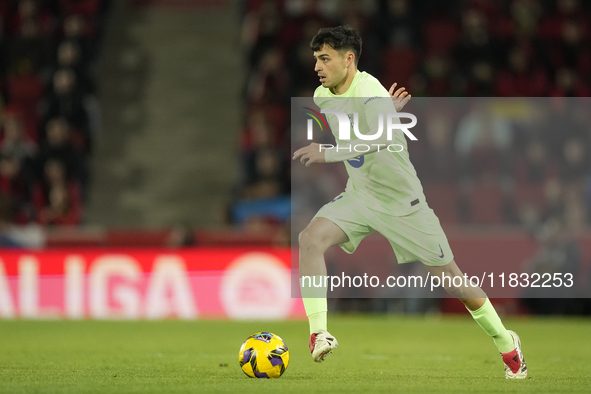 Pedri central midfield of Barcelona and Spain during the La Liga match between RCD Mallorca and FC Barcelona at Estadi de Son Moix on Decemb...