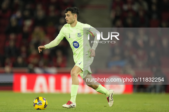 Pedri central midfield of Barcelona and Spain during the La Liga match between RCD Mallorca and FC Barcelona at Estadi de Son Moix on Decemb...