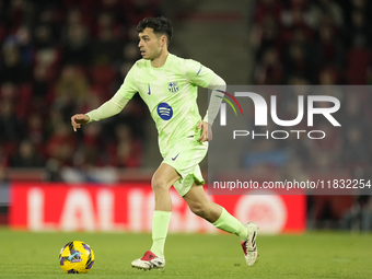 Pedri central midfield of Barcelona and Spain during the La Liga match between RCD Mallorca and FC Barcelona at Estadi de Son Moix on Decemb...