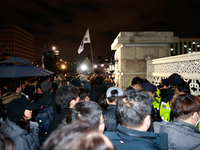 Hundreds of citizens gather in front of the National Assembly in Seoul, South Korea, on December 4, 2024, demanding the repeal of the martia...