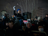 Hundreds of citizens gather in front of the National Assembly in Seoul, South Korea, on December 4, 2024, demanding the repeal of the martia...