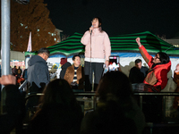 Citizens gather outside the main gate of the National Assembly in Seoul, South Korea, on December 4, 2024, delivering solidarity speeches in...