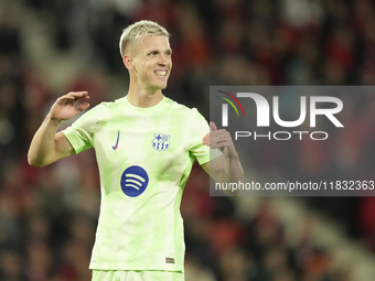 Dani Olmo attacking midfield of Barcelona and Spain during the La Liga match between RCD Mallorca and FC Barcelona at Estadi de Son Moix on...