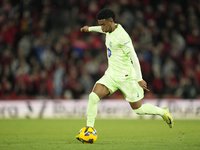 Alejandro Balde left-back of Barcelona and Spain during the La Liga match between RCD Mallorca and FC Barcelona at Estadi de Son Moix on Dec...