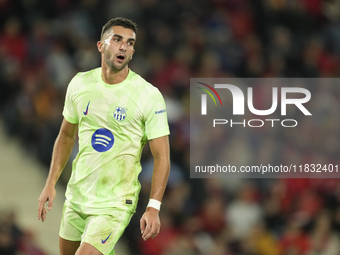 Ferran Torres left winger of Barcelona and Spain during the La Liga match between RCD Mallorca and FC Barcelona at Estadi de Son Moix on Dec...