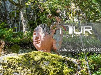 A general view of the Trollparken Garpes Vanner sculpture park is seen in Gamleby, Sweden, on August 11, 2024. The artist Jerzy Przybyl, als...