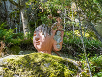 A general view of the Trollparken Garpes Vanner sculpture park is seen in Gamleby, Sweden, on August 11, 2024. The artist Jerzy Przybyl, als...