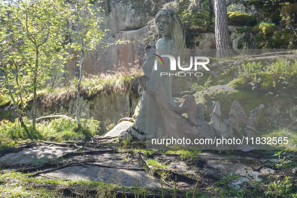 A general view of the Trollparken Garpes Vanner sculpture park is seen in Gamleby, Sweden, on August 11, 2024. The artist Jerzy Przybyl, als...