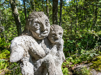 A general view of the Trollparken Garpes Vanner sculpture park is seen in Gamleby, Sweden, on August 11, 2024. The artist Jerzy Przybyl, als...