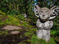 A general view of the Trollparken Garpes Vanner sculpture park is seen in Gamleby, Sweden, on August 11, 2024. The artist Jerzy Przybyl, als...