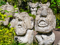 A general view of the Trollparken Garpes Vanner sculpture park is seen in Gamleby, Sweden, on August 11, 2024. The artist Jerzy Przybyl, als...