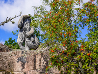 A general view of the Trollparken Garpes Vanner sculpture park is seen in Gamleby, Sweden, on August 11, 2024. The artist Jerzy Przybyl, als...