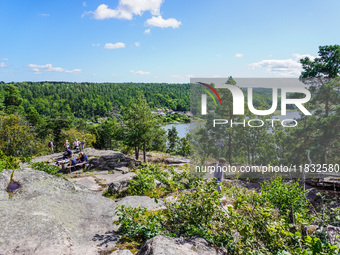 A general view of the Trollparken Garpes Vanner sculpture park is seen in Gamleby, Sweden, on August 11, 2024. The artist Jerzy Przybyl, als...