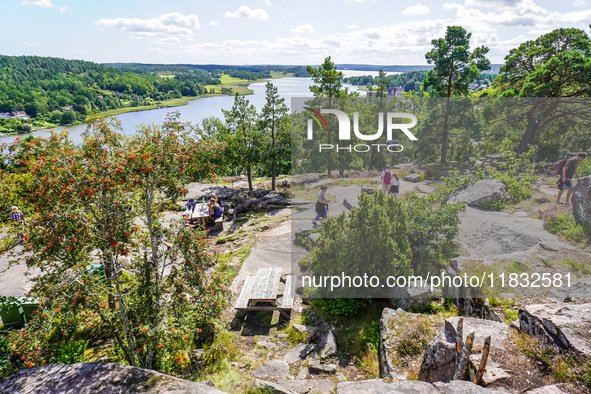 A general view of the Trollparken Garpes Vanner sculpture park is seen in Gamleby, Sweden, on August 11, 2024. The artist Jerzy Przybyl, als...