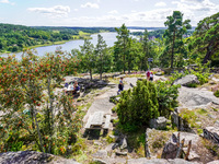 A general view of the Trollparken Garpes Vanner sculpture park is seen in Gamleby, Sweden, on August 11, 2024. The artist Jerzy Przybyl, als...