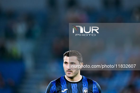 Sead Kolasinac of Atalanta BC looks on during the Serie A Enilive match between AS Roma and Atalanta BC at Stadio Olimpico on December 02, 2...