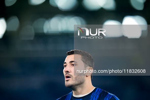 Sead Kolasinac of Atalanta BC looks on during the Serie A Enilive match between AS Roma and Atalanta BC at Stadio Olimpico on December 02, 2...