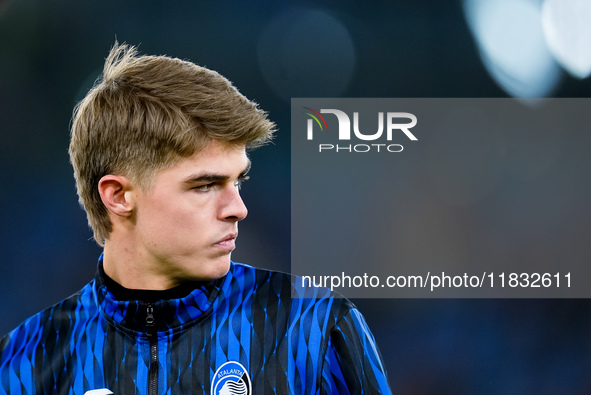 Charles De Ketelaere of Atalanta BC looks on during the Serie A Enilive match between AS Roma and Atalanta BC at Stadio Olimpico on December...