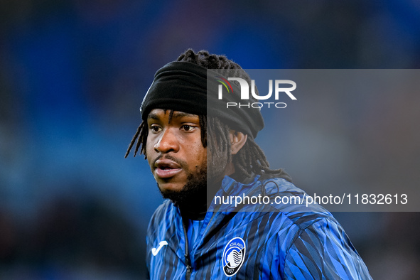 Ademola Lookman of Atalanta BC looks on during the Serie A Enilive match between AS Roma and Atalanta BC at Stadio Olimpico on December 02,...