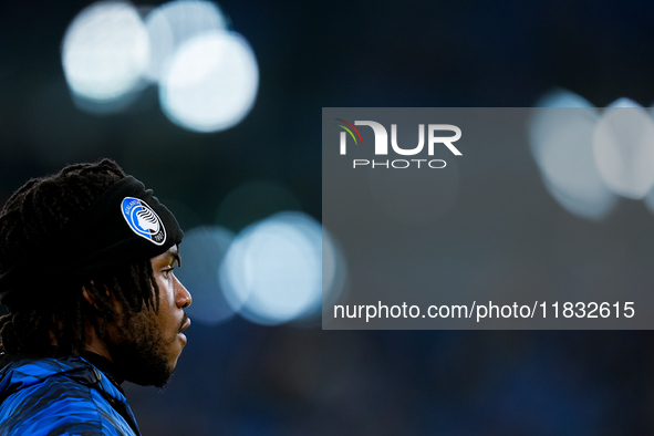 Ademola Lookman of Atalanta BC looks on during the Serie A Enilive match between AS Roma and Atalanta BC at Stadio Olimpico on December 02,...