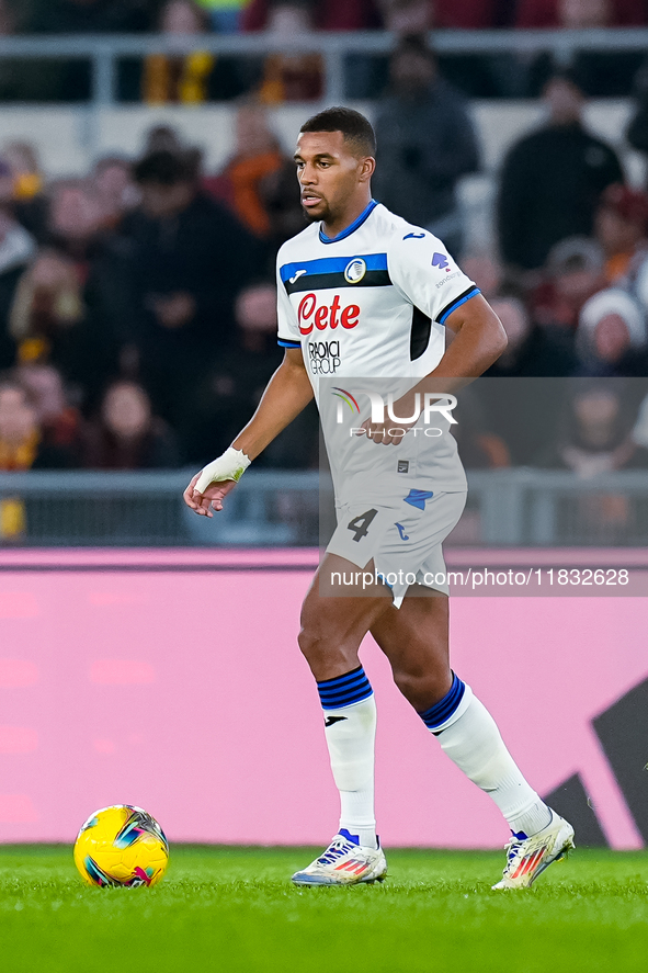 Isak Hien of Atalanta BC during the Serie A Enilive match between AS Roma and Atalanta BC at Stadio Olimpico on December 02, 2024 in Rome, I...